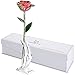 DEFAITH 24K Gold Dipped Real Rose Gifts, Best Wedding Anniversary Valentines Day Love Gift for Her Wife Girlfriend Spouse, Rainbow with Stand