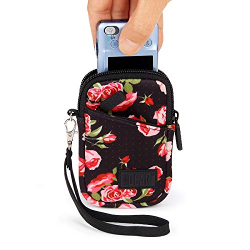 USA GEAR Camera Case for Compact Point and Shoot Cameras - Compatible with Canon PowerShot, Joytrip Kids Camera, Nikon Coolpix A300, Sony Cybershot DSC-W830 and More - Fits 4.5 Inch Cameras - Floral