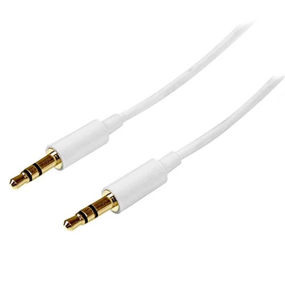 StarTech.com 3m White Slim 3.5mm Stereo Audio Cable - 3.5mm Audio Aux Stereo - Male to Male Headphone Cable - 2x 3.5mm Mini Jack (M) White (MU3MMMSWH)