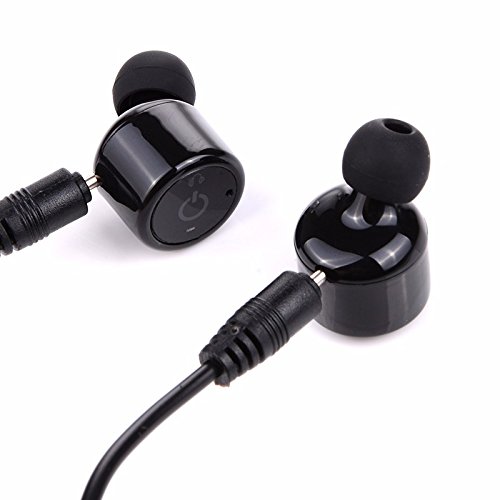 iRoundy Mini unsichtbar in-Ear x1t Twins Wireless Bluetooth Kopfhörer , Wireless Bluetooth V4.2 Stereo Surround Sound Ohrhörermit Mikrofon für iphone7/6S, Samsung, Android, iOS(Schwarz)