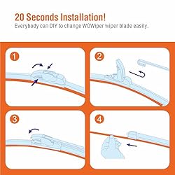 WOWIPER Silicone Windshield Wiper Blades with Rear
