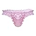 CHICTRY Men's Stain Ruffle Frilly Low Rise Thong Underwear Sissy Pouch Crossdres Panties Pink Large(Waist29.0-54.5