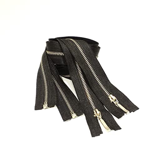 2 Pieces/5# Open Metal Zipper, Sewing Zipper, Sewing Zipper, Heavy Duty Zipper, Black, Blue, Gold, Silver, (2 x 70 cm, Black)