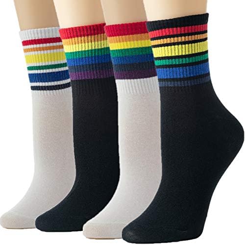 Womens Socks Cactus Crew Socks Gifts Cotton Long Funny Socks for Women Novelty Funky Cute Cartoon Socks 5 Pairs WCS1-Cactus