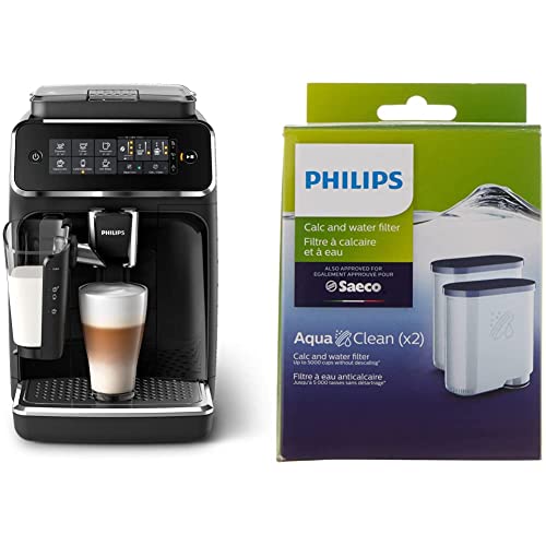 Philips 3200 Series Fully Automatic Espresso Machine w/LatteGo, Black, EP3241/54 & Philips Saeco