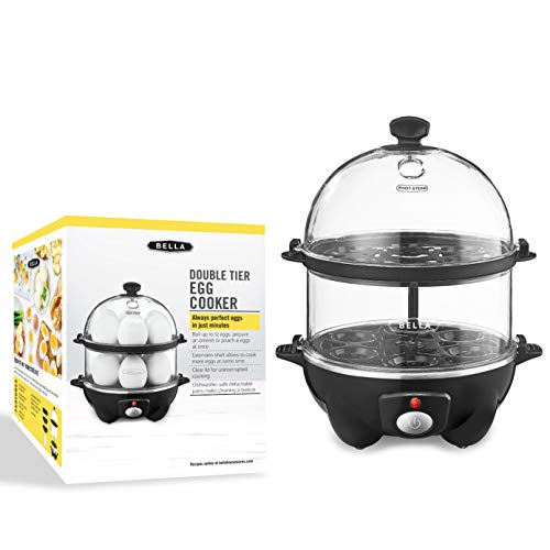 BELLA Double Tier Egg Cooker, Boiler, Rapid Maker & Poacher, Meal Prep
