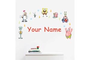 Oliver's Labels Premium Personalized Wall Decal for Kids Room Décor - Peel & Stick, Removable (SpongeBob SquarePants™)