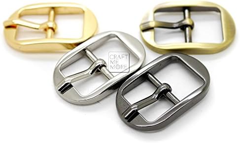 CRAFTMEmore Single Prong Belt Buckle Oval Center Bar Buckles Purse Belts Making Accessories Fits 5/8 Inch Strap Pack of 10 (Gunmetal)