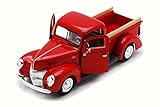 Motor Max 1940 Ford Pick Up truck, Red 73234 - 1/24 Scale Diecast Model Toy Car