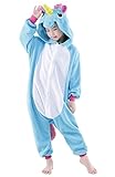 Newcosplay Children Unisex Pajamas Kids Animal Costume Cosplay Sleeping Wear (125, Blue Flying Horse)