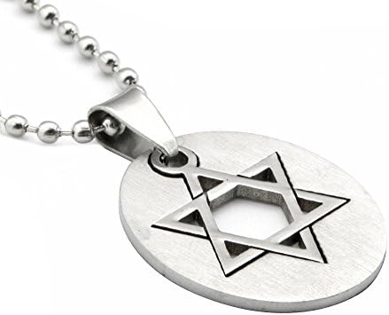 Hpolw Mens Biker Pentagram 316L Stainless Steel Pendant Necklace