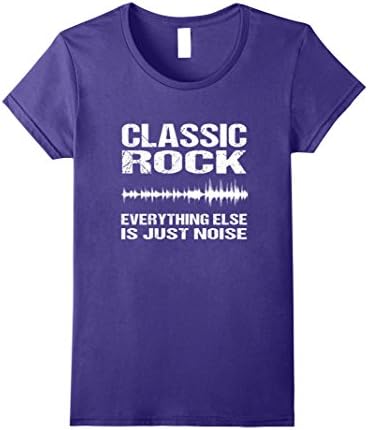 Womens Classic Rock Shirt: Everything Else Is Just Noise Rock Tee Large Purple