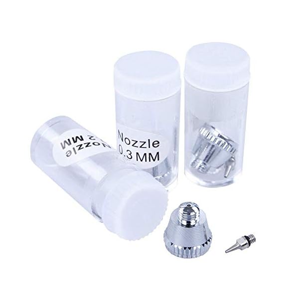 TIMBERTECH - abpst03 - Airbrush-Set 2 - mit 6 Nadeln, 6 TÃ¼llen, 2 Adapter, 2 Schlauch und 2 Unterteilungen – Bild 8