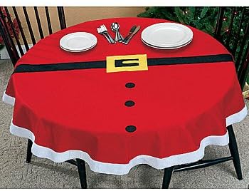 57" ROUND SANTA CLAUS SUIT TABLECLOTH