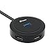 DTECH Small 4-Port USB Hub Type A 3.0 Port with Long Cable 4ft Round Header LED Fast Charging Data Transfer Multiport Adapter for Laptop PC Computer Desktop Mouse Keyboard (4 Feet, Black)