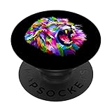 Lion Black Rainbow Background Lover Animal Head