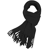 RARITYUS Kids Knitted Tassel Scarf Fashion Solid Color Toddler Soft Warm Scarves Neck Warmer Winter for Girls Womens