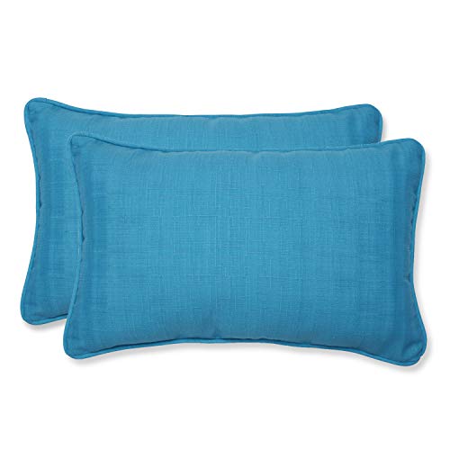 Pillow Perfect Outdoor Veranda Rectangular Throw Pillow, Set of 2 Blue