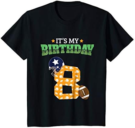 Milestone Birthday Ideas and GiftsKids 8th Birthday 8 Year Old Boys American Football Shirt