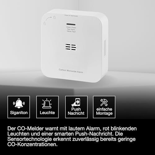 LEDVANCE SMART+ Kohlenmonoxidmelder mit WiFi-Technologie, zertifiziert nach EN 50291, weiß, Kunststoff 3