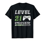 Level 21 Unlocked - 21 Year Old Gamer Funny Birthday T-Shirt