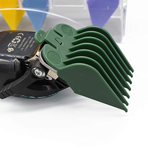 ZEROKIWI Professional Hair Clipper Guide Combs #3170-400, 8 Colors 8 Lengths Cutting Guards 1/8-1\