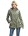 Cekaso Women's Anorak Jacket Lightweight Drawstring Hooded Military Parka Coat, Army Green, TagsizeXL=USsize10-12