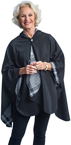 RainCaperWomens Rain Cape Poncho Coat Jacket with Hood Reversible Gorgeous Ultrasoft