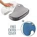 2pc Ergonomic Seat Cushion Lumbar Roll Combo for Chair - Pain and Pressure Relief for Lower Back, Sciatica, Coccyx, Butt, Tailbone - Memory Foam Posture Support Pillow for Office Desk, Car, Wheelchair