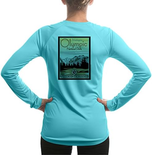 American Backcountry Women's Olympic National Park UPF 50+ Performance Long Sleeve T-shirt Medium Water Blue