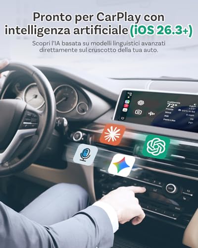 OTTOCAST 2 in 1 Wireless CarPlay and Android Car Adapter, Mini Nova 2026 Ultra-Compact Wireless Adapter, Supports ChatGPT Gemini (iOS 26.3+), Plug & Play for Car with CarPlay/Android Car Wired