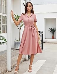 Wedtrend Vintage Dress for Women V-Neck Modest