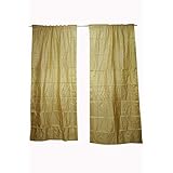 2 Indian Silk Sari Red Panel Bedroom Room Window Drapes Curtains 96x44