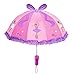 Kidorable Pink Ballerina Umbrella for Girls w/Fun Ballet Dancers, Pop-Out Ribbon, Pointe Shoe Handle