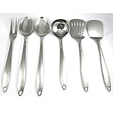 6 Stainless Steel Kitchen Tools Cooking Utensil Serving Set Server Spatula Spoon By ATB