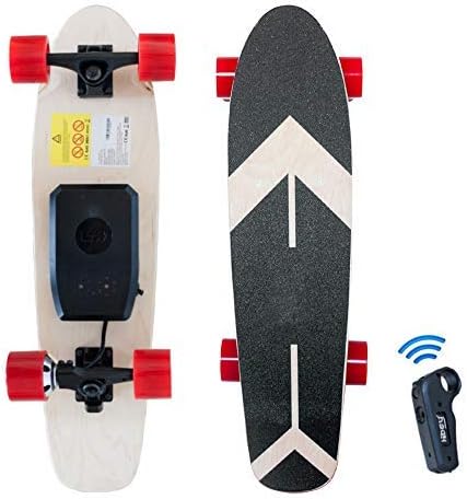 ELLBM Four Wheels Electric Longboard Skateboard with Remote Controller,7 Layer Maple,Suitable for Commuting/outdoor