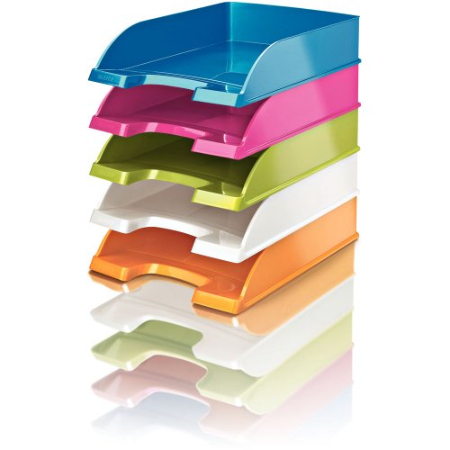 Leitz WOW Plus 5226 Letter Tray Plastic - Metallic Pink