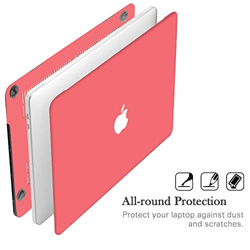 MacBook Air 13 Inch Case,Anrain AIR 13-inch Rubberized See Through Hard Shell Snap On Case Cover with Keyboard Cover For Apple MacBook Air 13.3" (Models: A1466 A1369),Red - Thumbnail 4