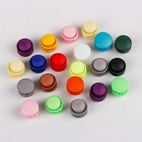 HUIHUIBAO 60 Pieces Plastic Double Hole Spring Cord Locks for Shoelace Replacement, Backpacks, Craft Supplies, 15 Colors - Thumbnail 3