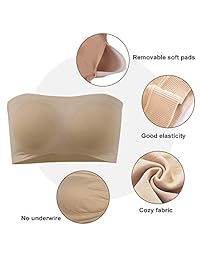 NEUYILIT Sujetador de tubo elástico sin costuras, sin costuras, sin costuras, sin aros, para mujer