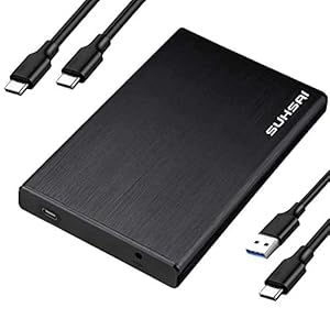 Suhsai Externe harde schijf, Type-C draagbare harde schijf naar Type-C en USB 3.1, Ultra slanke draagbare HDD back…