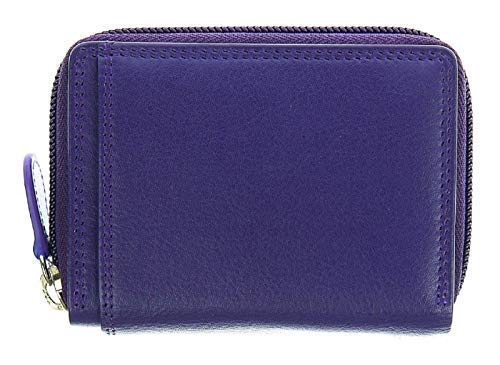 Graffiti Golunski RFID Small Leather Purse in Block Colours 7.5 x 10 x 2 cms - Purple