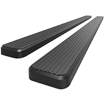 APS 4in Black iBoard Running Boards Custom Fit 15-20 Ford F150 SuperCrew Cab & 17-20 F250