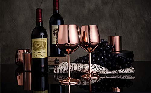 D L D Rotweinglas aus Edelstahl mit Metallstiel, bruchsicher, für Weißwein/Rotwein, Cocktailgläser, unzerbrechlich, BPA… – Bild 8