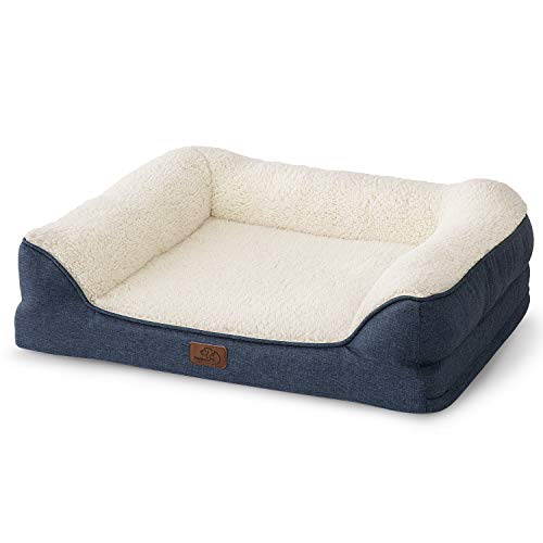 Bedsure Orthopedic Dog Bed for Medium Dogs Memory Foam Waterproof Dog
