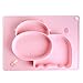 iSolem Baby Silicone Placemat, Non-Slip Toddlers Food Feeding Mat for Children, Kids, Infant, Kitchen Dining Table -Perfect Highchair Trays for Travel - Pink Cow