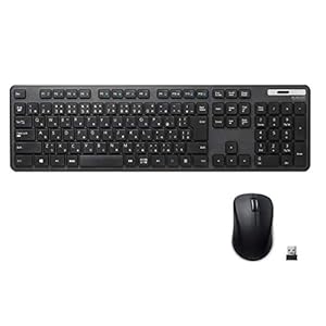 エレコム ワイヤレスキーボード マウスセット メンブレン 薄型 フルキーボード ブラック TK-FDM110MBK