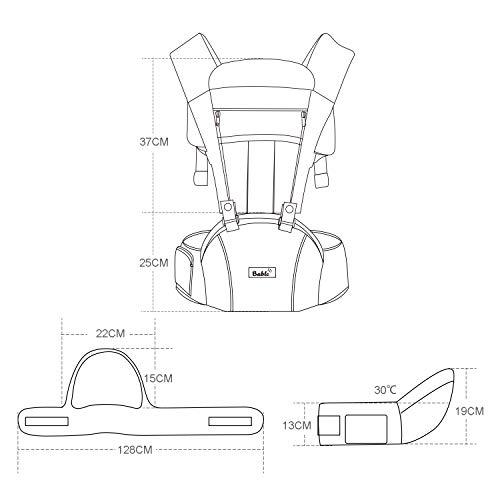 Bable Baby Carrier with Hip Seat, 6-in-1 Ergonomic Baby Carrier for Infants and Toddler, Soft Extra Padded Baby Carrier for All Seasons