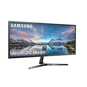 Samsung S34J550WQR - LED monitor - 34.1" - 3440 x 1440 Ultra WQHD @ 75 Hz - VA - 300 cd/m² - 3000:1-4 ms - 2xHDMI, DisplayPort - dark grey/blue
