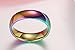 Nanafast Stainless Steel Dome Rainbow Couple Lebian & Gay Ring